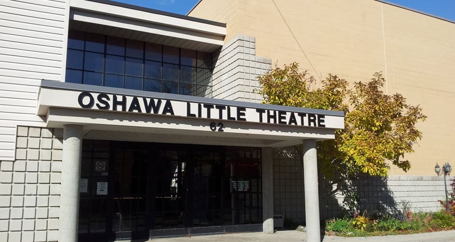 Oshawa Little Theatre entrance in downtown Oshawa.