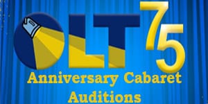 Bright stage with performers during Oshawa Little Theatre's anniversary cabaret auditions.